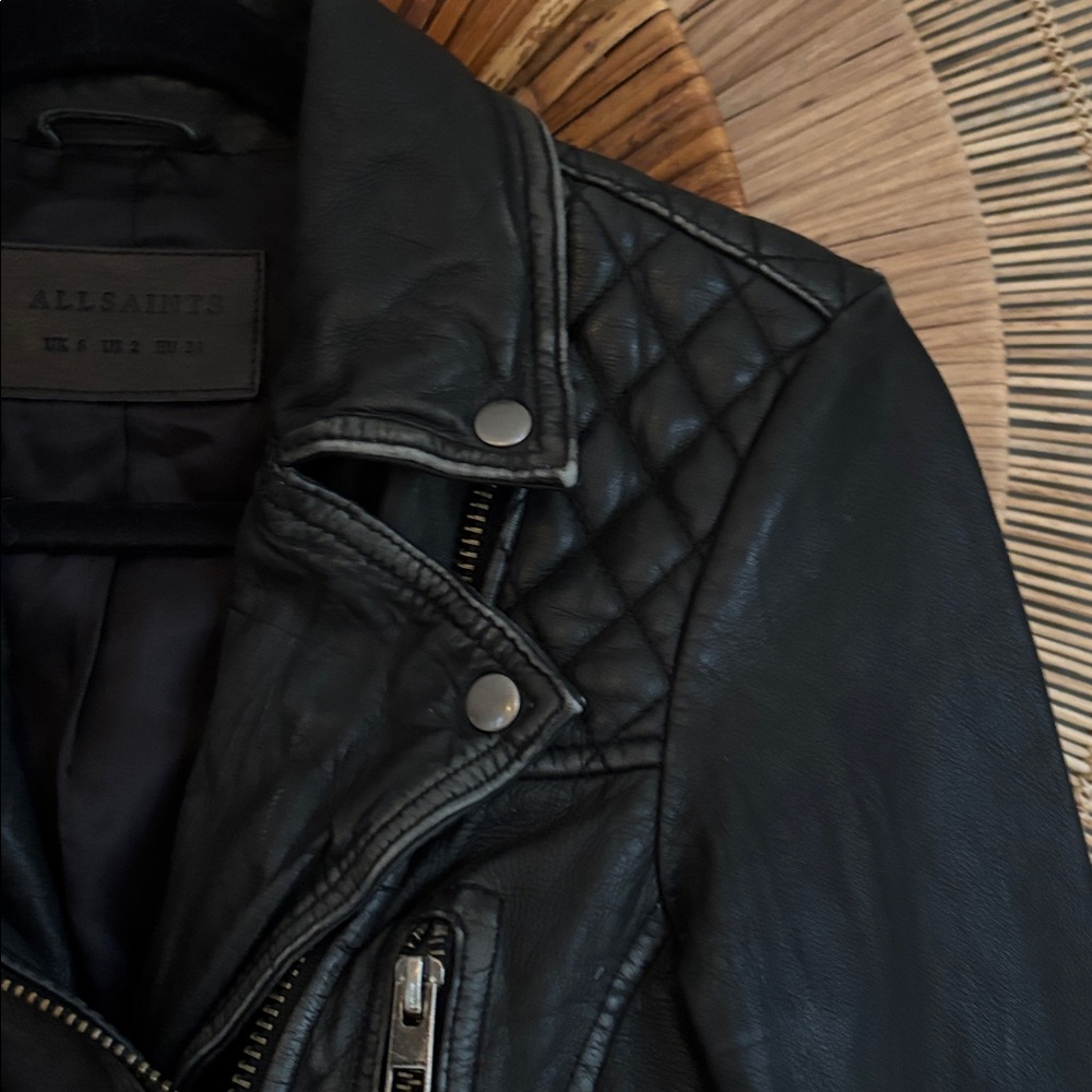All saints leather jacket size 2 - Picture 5 of 8